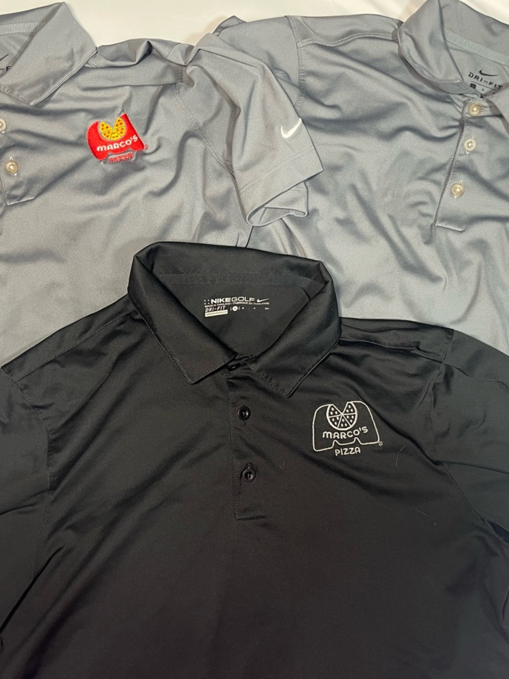 Marco’s Pizza Employee Polo Lot Mens Small Nike Golf Dri-FIT Black Gray